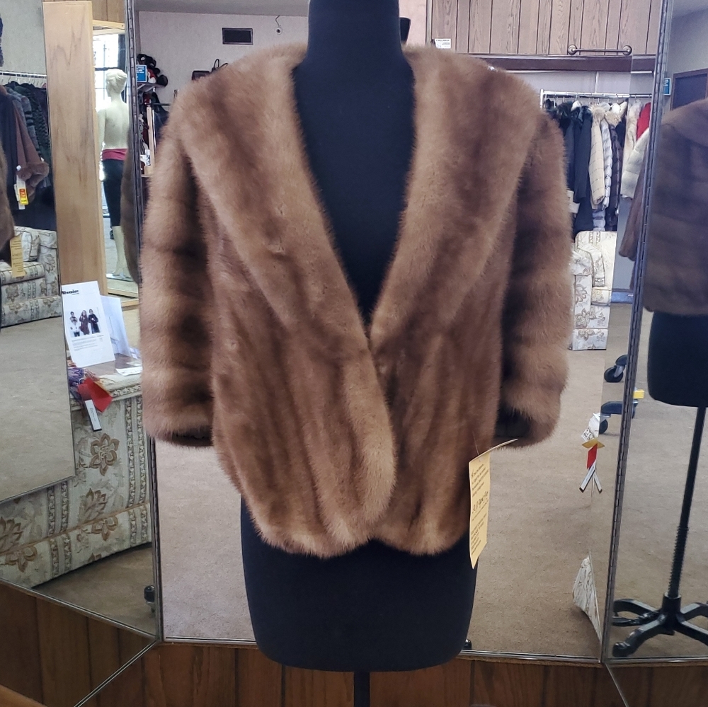 Natural Autumn Haze Mink Fur Stole